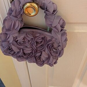 Elegant Purple Floral Clutch